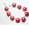Natural Top Blood Red Ruby Faceted Heart Drop Briolette Beads - Quantity 50 Beads and Size 8.5mm to 11mm approx.